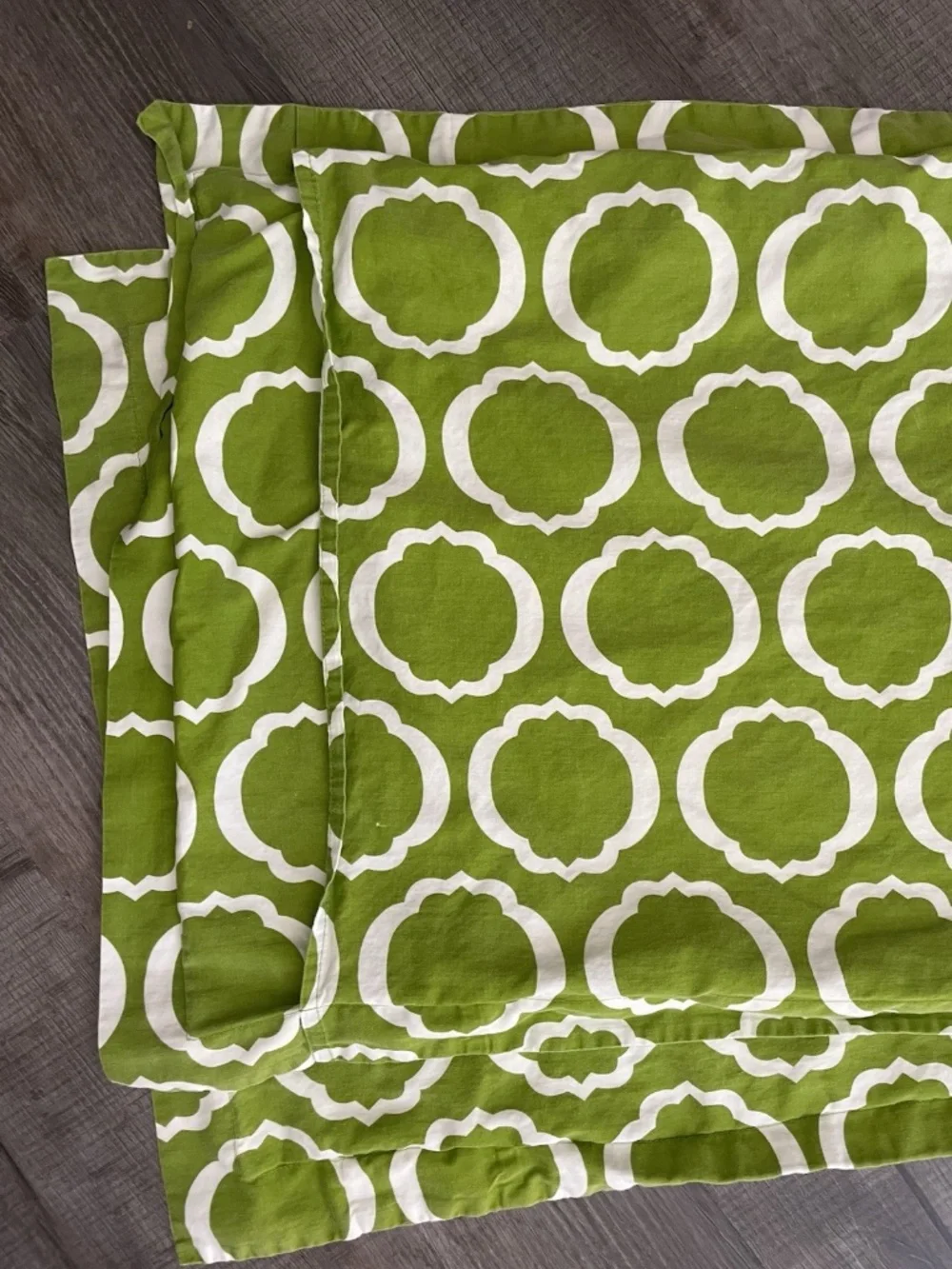 QUEEN Duvet/Shams Set Green Scroll 100% Cotton ~ Pacific Home Fashion